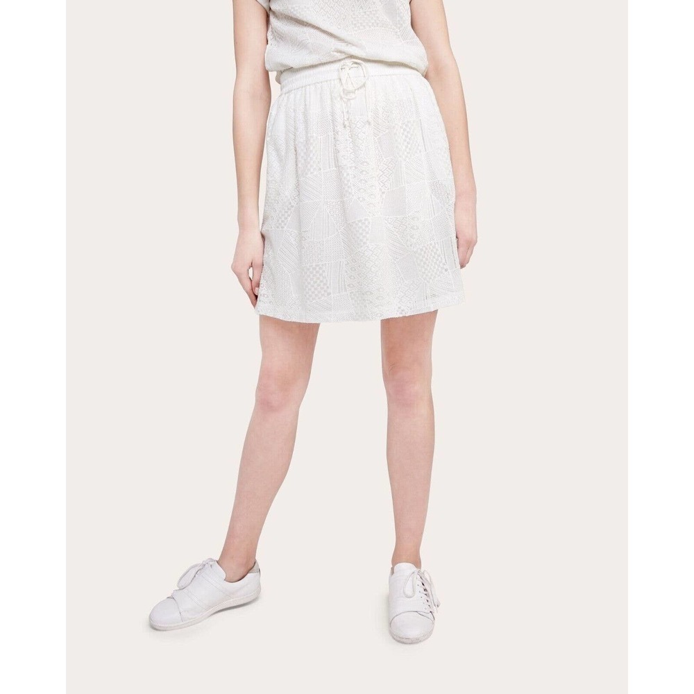 Comptoir Des Cotonniers Viscose Blend Patchwork Lace Skirt Cream Women's XXS